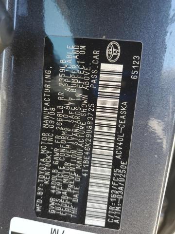 4T1BE46K29U883725 - 2009 TOYOTA CAMRY BASE Մոխրագույն լուսանկար 13