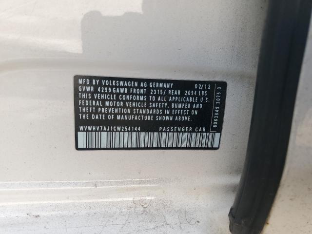 WVWHV7AJ1CW254144 - 2012 VOLKSWAGEN GTI WHITE photo 13