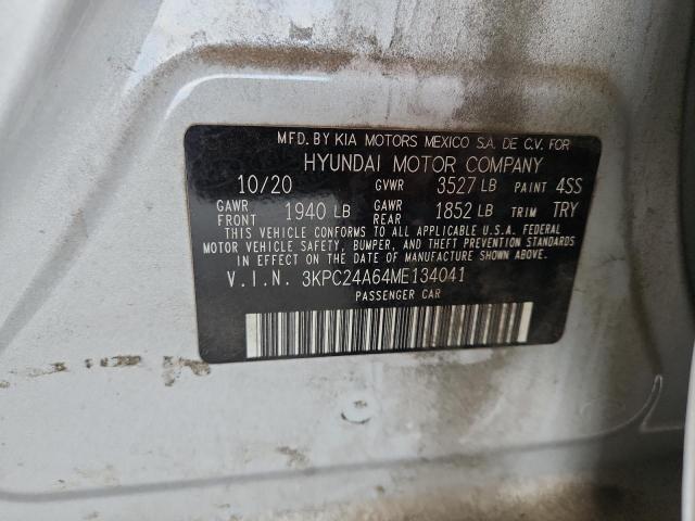 3KPC24A64ME134041 - 2021 HYUNDAI ACCENT SE 银色 照片 12