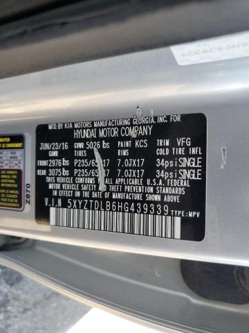 5XYZTDLB6HG439339 - 2017 HYUNDAI SANTA FE S SILVER photo 13