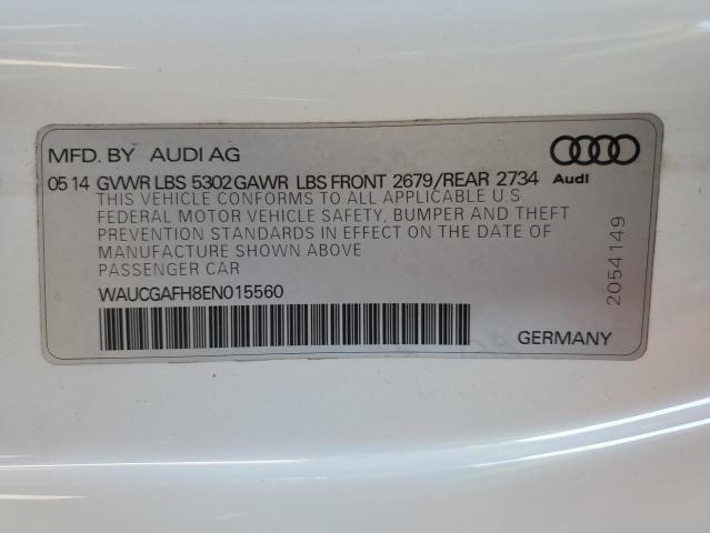 WAUCGAFH8EN015560 - 2014 AUDI S5 PREMIUM PLUS WHITE photo 12