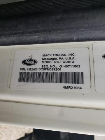 1M2AX13C8FM029206 - 2015 MACK 800 GU800 WHITE photo 10