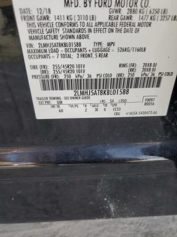 2LMHJ5AT8KBL01588 - 2019 LINCOLN MKT Սև լուսանկար 13