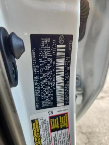 4T1B61HK2KU256036 - 2019 TOYOTA CAMRY XSE Ақ фото 13