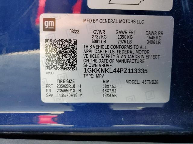 1GKKNKL44PZ113335 - 2023 GMC ACADIA SLE BLUE photo 14