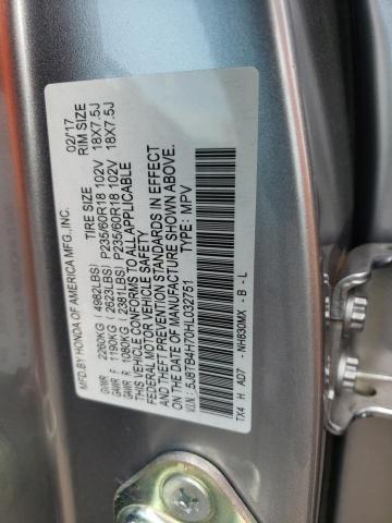 5J8TB4H70HL032751 - 2017 ACURA RDX ADVANCE SILVER photo 12