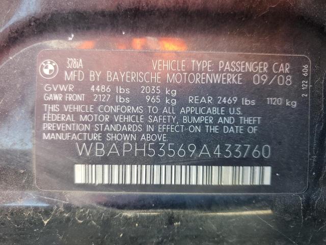 WBAPH53569A433760 - 2009 BMW 328 I SULEV BLACK photo 12