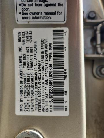 5J6RE38509L020894 - 2009 HONDA CR-V EX GOLD photo 14