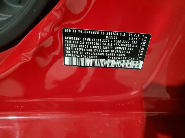 3VW4A7AJ4CM093330 - 2012 VOLKSWAGEN JETTA GLI Qırmızı foto 12