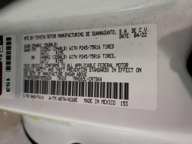 3TYRX5GN5NT055828 - 2022 TOYOTA TACOMA ACCESS CAB თეთრი ფოტო 12