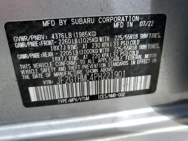 JF2GTHMC4PH221901 - 2023 SUBARU CROSSTREK LIMITED SILVER photo 12