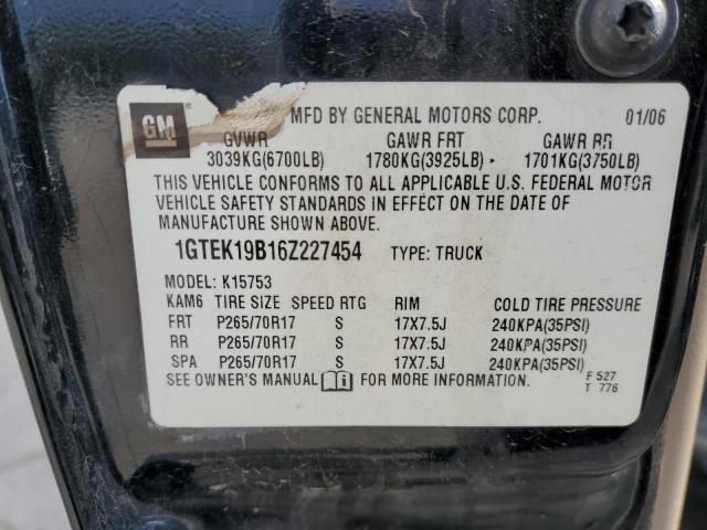 1GTEK19B16Z227454 - 2006 GMC NEW SIERRA K1500 BLACK photo 12