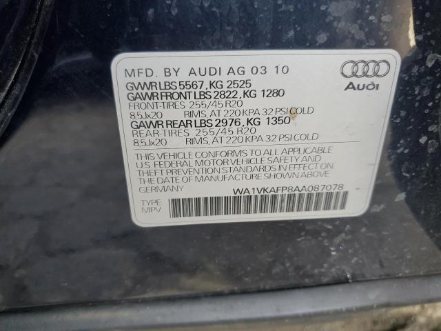 WA1VKAFP8AA087078 - 2010 AUDI Q5 PRESTIGE BLACK photo 14