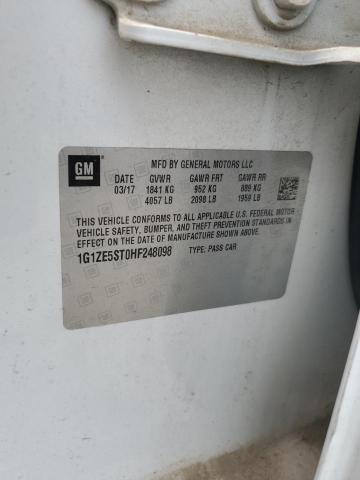 1G1ZE5ST0HF248098 - 2017 CHEVROLET MALIBU LT WHITE photo 12