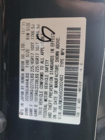 JHLRM3H56CC002483 - 2012 HONDA CR-V EX BLACK photo 13