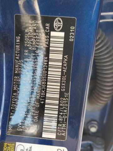 4T1BK36B05U013484 - 2005 TOYOTA AVALON XL BLUE photo 12