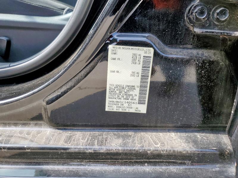 1N4BL4BV2LC140561 - 2020 NISSAN ALTIMA S BLACK photo 12