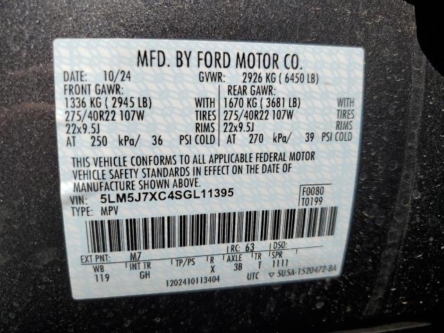 5LM5J7XC4SGL11395 - 2025 LINCOLN AVIATOR RESERVE CHARCOAL photo 13