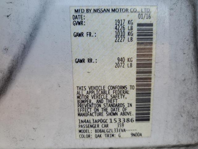 1N4AL3AP0GC153386 - 2016 NISSAN ALTIMA 2.5 WHITE photo 12