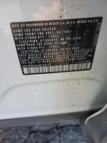 3VV1B7AX4LM136721 - 2020 VOLKSWAGEN TIGUAN S Biały zdjęcie 13