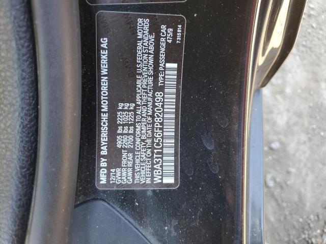 WBA3T1C56FP820498 - 2015 BMW 428 XI SULEV BLACK photo 12