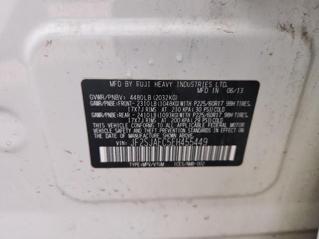 JF2SJAEC5EH455449 - 2014 SUBARU FORESTER 2.5I PREMIUM 白色 照片 13