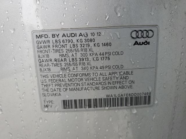 WA1LGAFE6DD007464 - 2013 AUDI Q7 PREMIUM PLUS Silber Foto 12