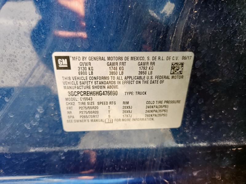 3GCPCREH6HG476690 - 2017 CHEVROLET SILVERADO C1500 LT 蓝色 照片 12