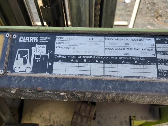 E13800266250FA - 1985 CLARK FORKLIFT FORKLIFT Жасыл фото 8
