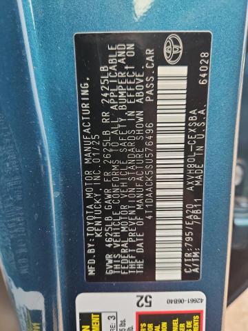 4T1DAACK5SU576496 - 2025 TOYOTA CAMRY XSE BLUE photo 13