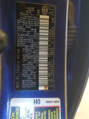 2T1BURHE4JC041708 - 2018 TOYOTA COROLLA L 蓝色 照片 13