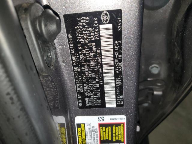 4T1K31AK7PU608103 - 2023 TOYOTA CAMRY XSE CHARCOAL photo 13