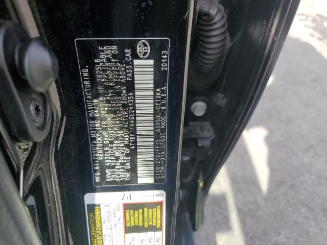 4T1BF1FK4GU241354 - 2016 TOYOTA CAMRY LE 黑色 照片 12