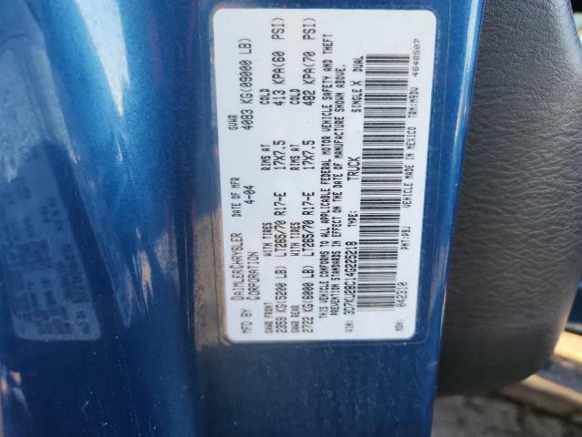 3D7KU28C14G225218 - 2004 DODGE RAM 2500 ST BLUE photo 12