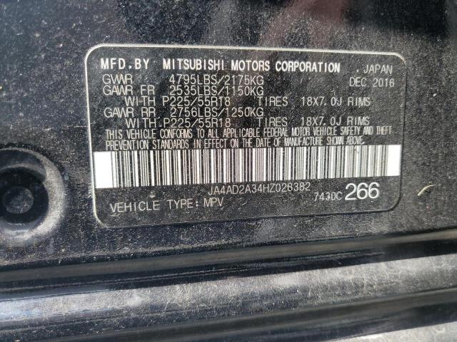 JA4AD2A34HZ028382 - 2017 MITSUBISHI OUTLANDER ES BLACK photo 13