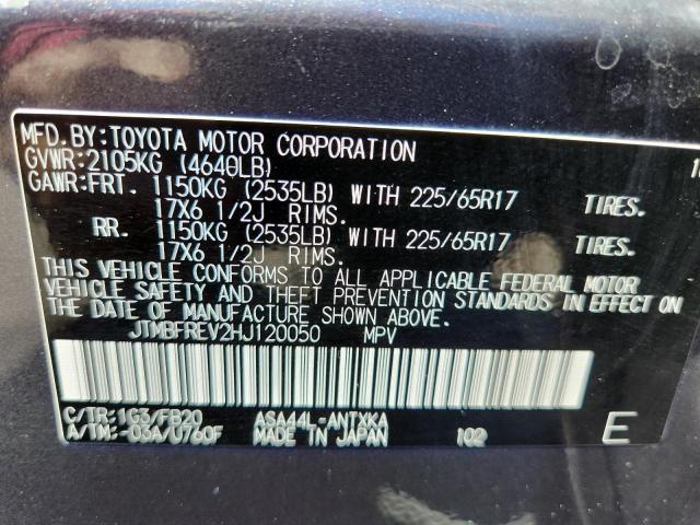 JTMBFREV2HJ120050 - 2017 TOYOTA RAV4 LE CHARCOAL photo 13