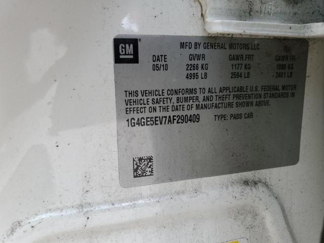 1G4GE5EV7AF290409 - 2010 BUICK LACROSSE CXS 奶油色 照片 12