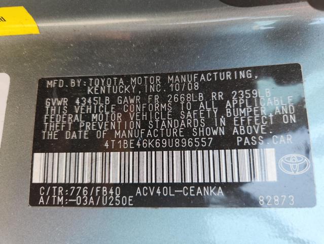 4T1BE46K69U896557 - 2009 TOYOTA CAMRY BASE Թիրկույզ լուսանկար 13