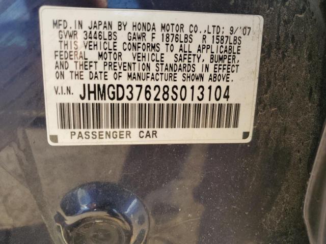 JHMGD37628S013104 - 2008 HONDA FIT SPORT Violet photo 12