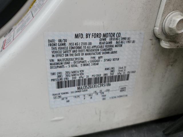 MAJ3S2GEXLC395186 - 2020 FORD ECOSPORT SE WHITE photo 13