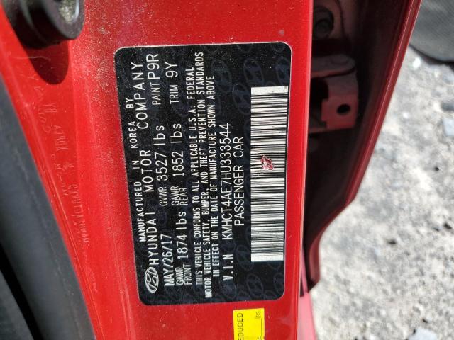 KMHCT4AE7HU333544 - 2017 HYUNDAI ACCENT SE 红色 照片 12