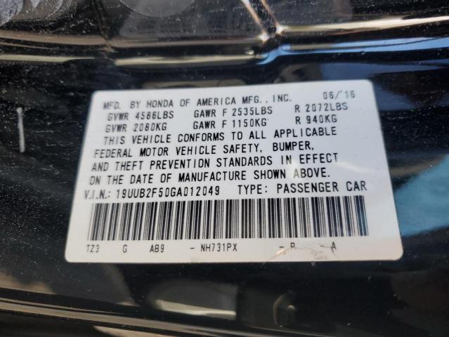 19UUB2F50GA012049 - 2016 ACURA TLX TECH BLACK photo 12