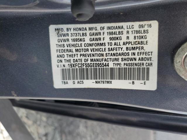 19XFC2F55GE095544 - 2016 HONDA CIVIC LX CHARCOAL photo 12