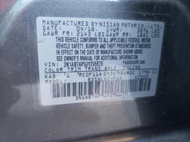 3N1AB7AP9JY296679 - 2018 NISSAN SENTRA S GRAY photo 13