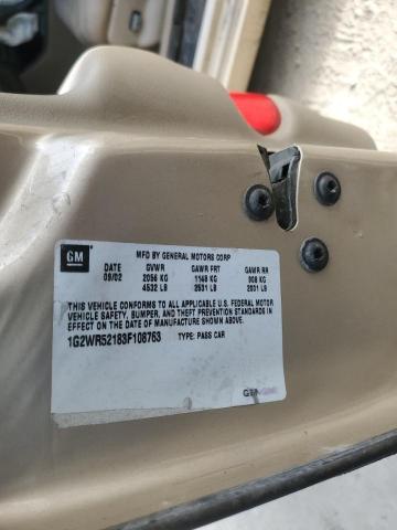 1G2WR52183F108763 - 2003 PONTIAC GRAND PRIX GTP GOLD photo 12