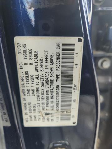 1HGCM56427A093280 - 2007 HONDA ACCORD LX BLUE photo 12
