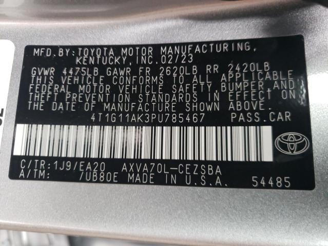 4T1G11AK3PU785467 - 2023 TOYOTA CAMRY SE NIGHT SHADE SILVER photo 13