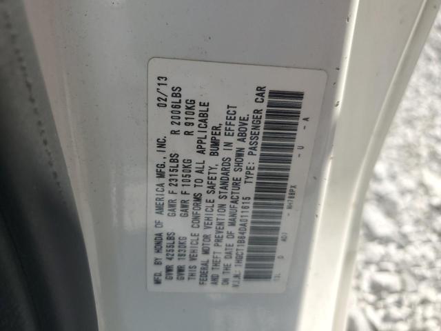 1HGCT1B84DA011615 - 2013 HONDA ACCORD EXL WHITE photo 13