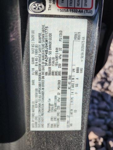 3FADP4BJ9KM111775 - 2019 FORD FIESTA SE 灰色 照片 13