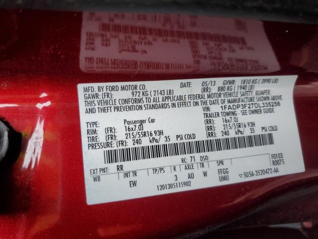 1FADP3F27DL335256 - 2013 FORD FOCUS SE RED photo 13